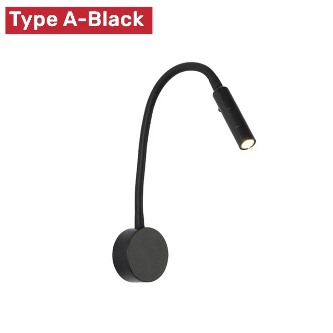 Skanto | Moderne flexible LED-Leselampe mit Schalter für Schlafzimmer und Arbeitszimmer – 1W/3W