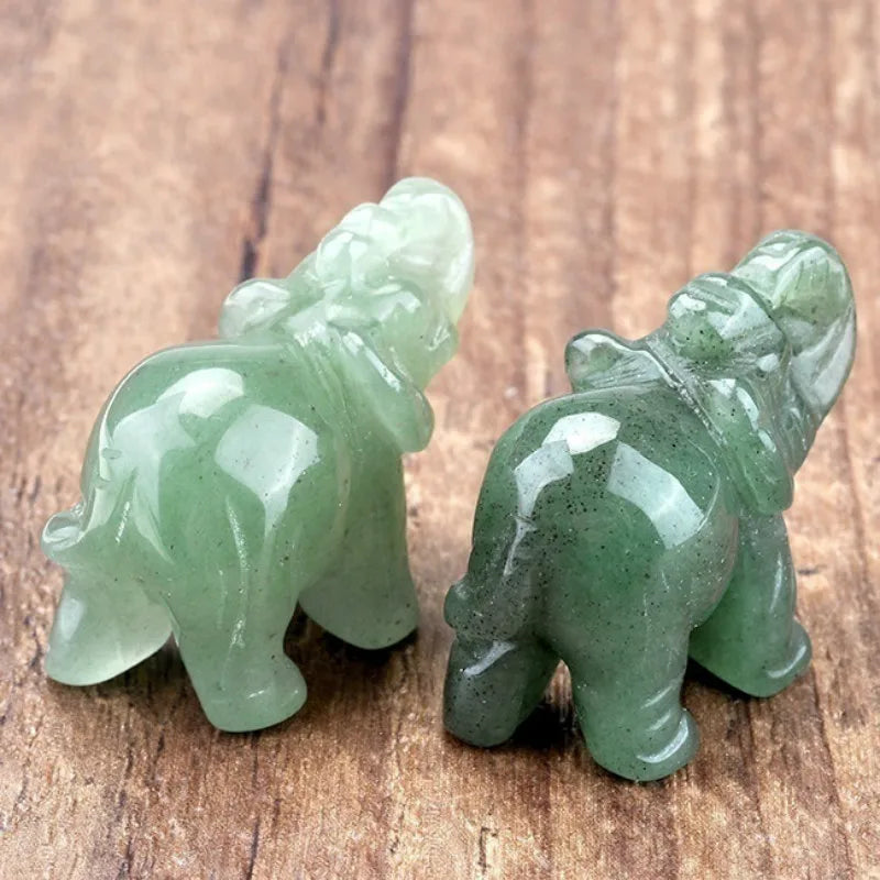 Skanto | Grüne Aventurin-Jadestein-Elefantenstatue