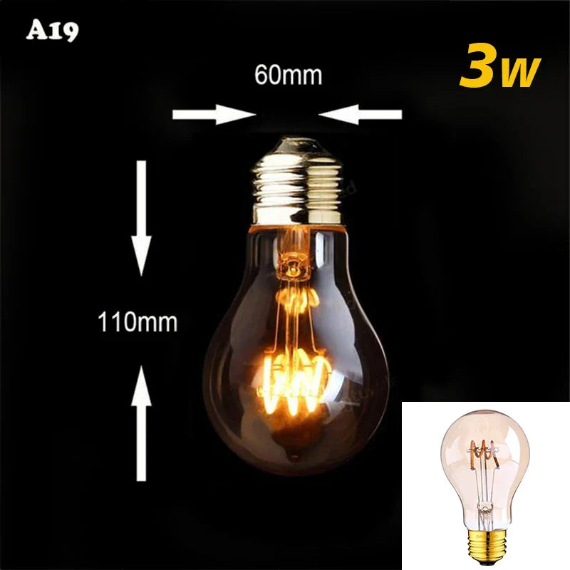 Skanto | Dimmbare Vintage LED-Glühbirne (3W, E27 Sockel) - Goldene Spiralfilament für Kronleuchter & Dekorative Beleuchtung