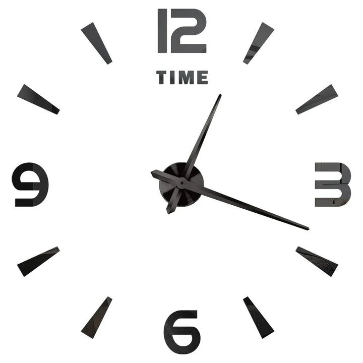Große DIY 3D Spiegel Acryl Wanduhr für Küche, Esszimmer, Wohnzimmer | Skanto