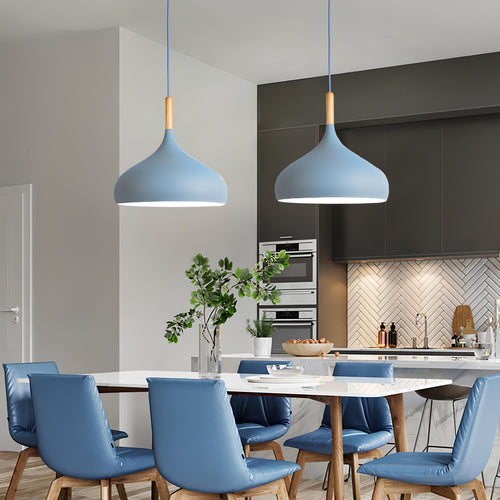 Skanto | Talon – Moderne tropfenförmige Pendelleuchte aus Holz im skandinavischen Stil