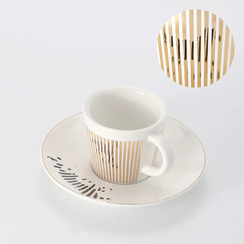 Skanto | Kreative Dynamische SLR Tasse Leopard Anamorphotische Zebra Tasse Luycho Kaffee-Tee-Tassenset mit Untertasse 90ml-225ml