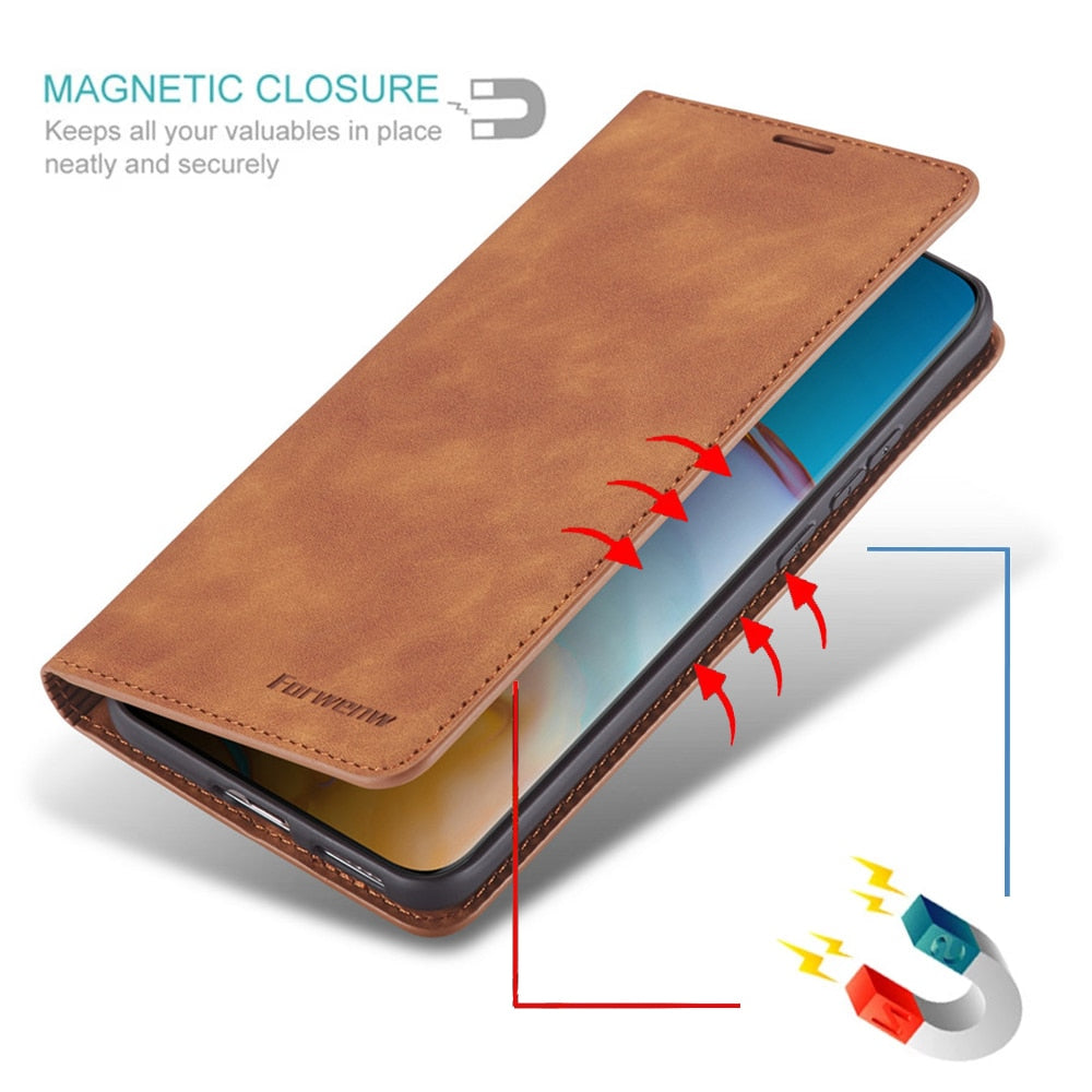Skanto | Huawei Hülle: Magnetische Lederhülle für stilvollen Schutz