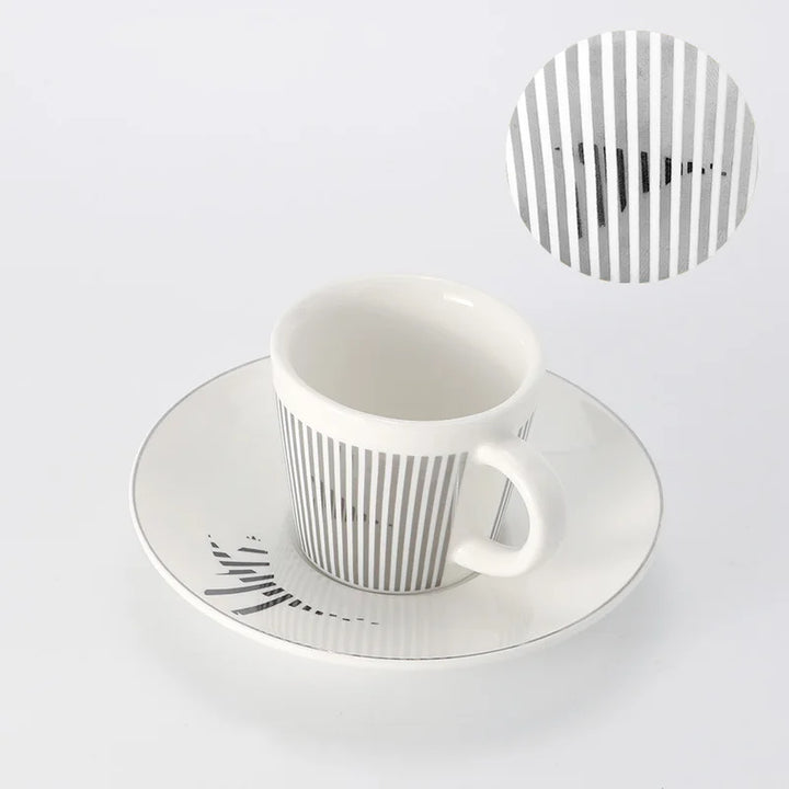 Skanto | Kreative Dynamische SLR Tasse Leopard Anamorphotische Zebra Tasse Luycho Kaffee-Tee-Tassenset mit Untertasse 90ml-225ml