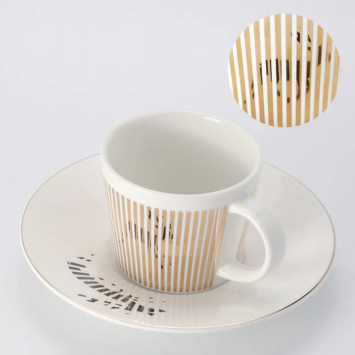 Skanto | Kreative Dynamische SLR Tasse Leopard Anamorphotische Zebra Tasse Luycho Kaffee-Tee-Tassenset mit Untertasse 90ml-225ml