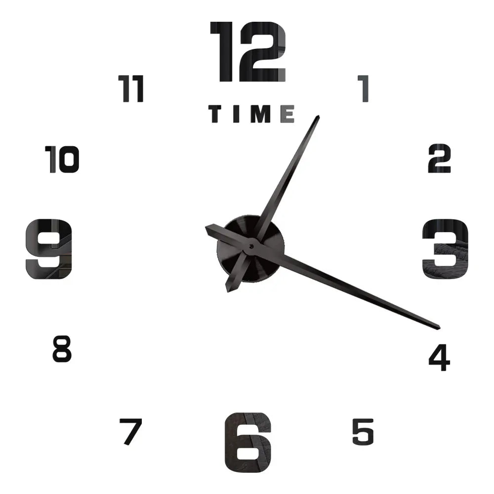Große DIY 3D Spiegel Acryl Wanduhr für Küche, Esszimmer, Wohnzimmer | Skanto