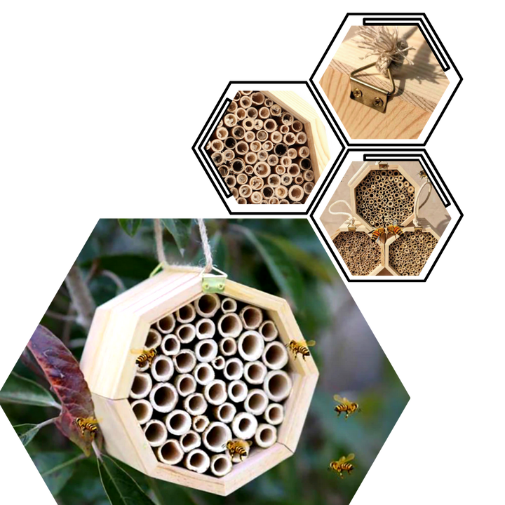 Sechseckiges Bienenhaus aus Holz