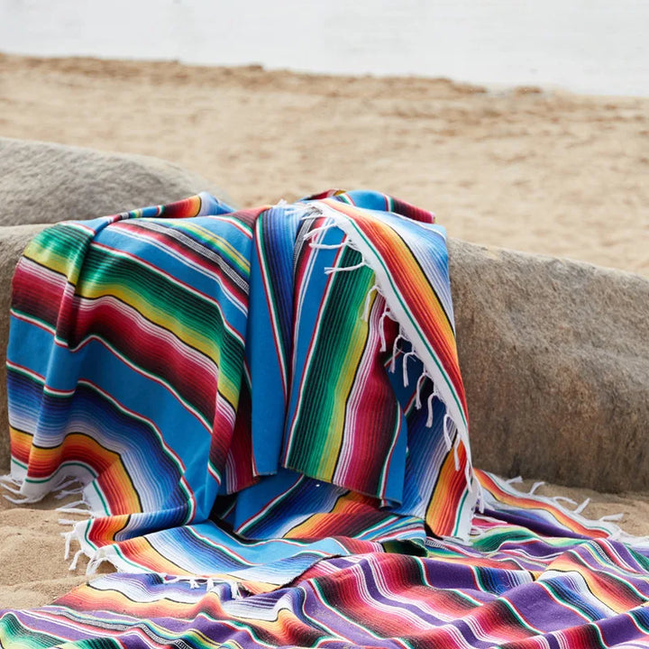 Skanto | Boho Lebendige Mexikanische Serape-Decke