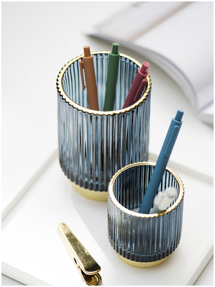 Skanto | Elise Goldfolien-Glas-Make-up-Halter & Organizer