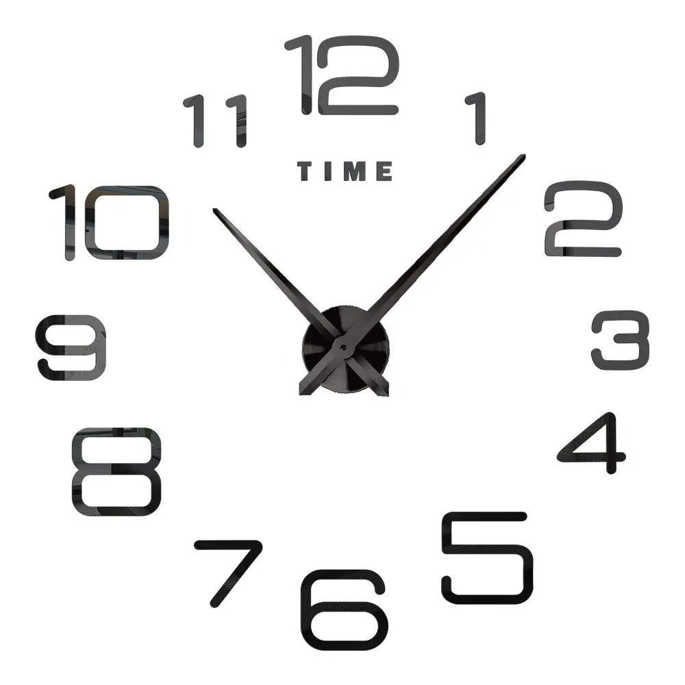 Große DIY 3D Spiegel Acryl Wanduhr für Küche, Esszimmer, Wohnzimmer | Skanto