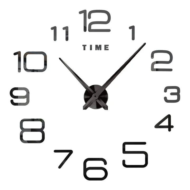 Große DIY 3D Spiegel Acryl Wanduhr für Küche, Esszimmer, Wohnzimmer | Skanto