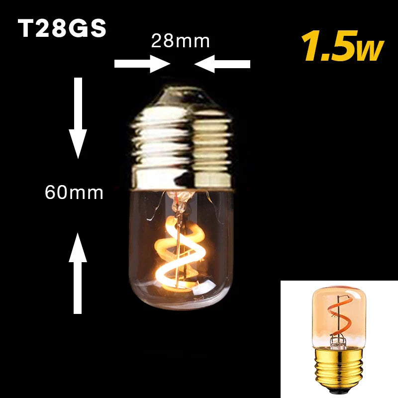 Skanto | Dimmbare Vintage LED-Glühbirne (3W, E27 Sockel) - Goldene Spiralfilament für Kronleuchter & Dekorative Beleuchtung