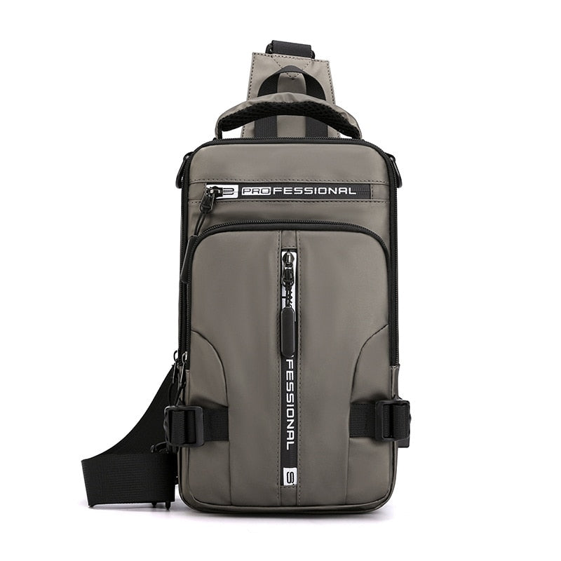 Skanto | Wasserdichte Oxford Umhängetasche, Anti-Diebstahl Sling Bag, USB-Ladefunktion & Multi-Pocket-Design