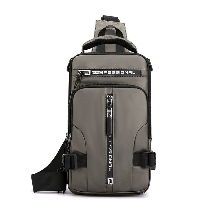 Skanto | Wasserdichte Oxford Umhängetasche, Anti-Diebstahl Sling Bag, USB-Ladefunktion & Multi-Pocket-Design