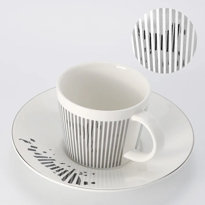 Skanto | Kreative Dynamische SLR Tasse Leopard Anamorphotische Zebra Tasse Luycho Kaffee-Tee-Tassenset mit Untertasse 90ml-225ml