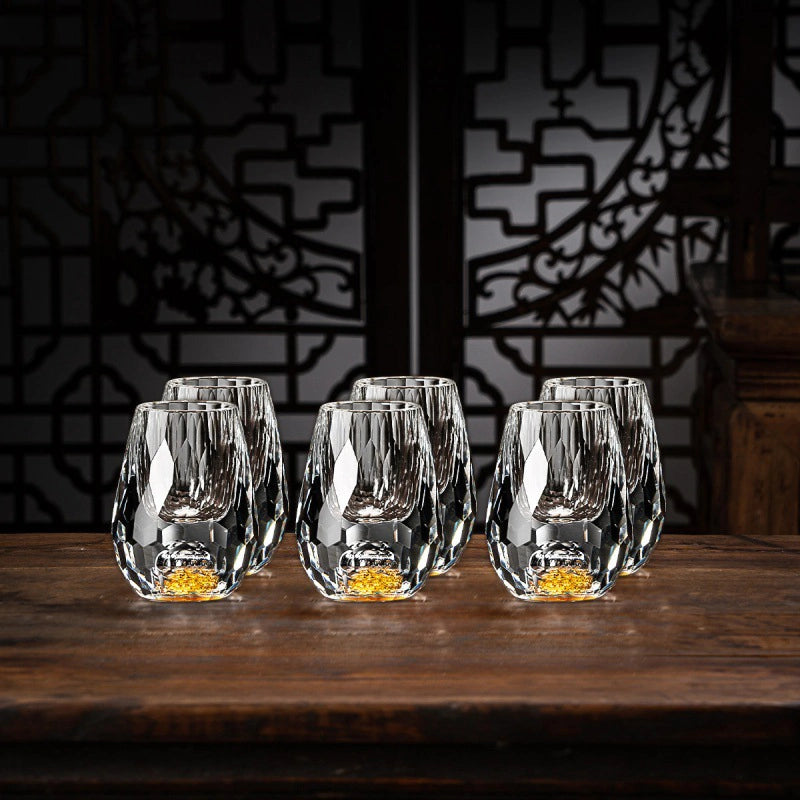 Luxus Kristallgläser mit Goldflocken – Handgefertigt – Set aus 2 – Für Whisky & Premiumgetränke