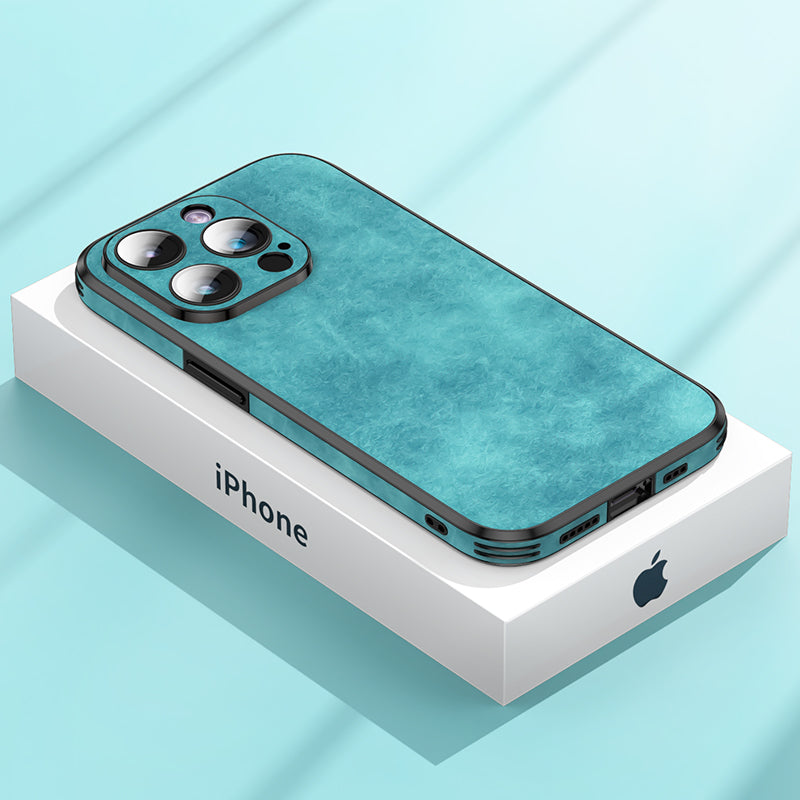 Skanto | Hochwertige Leder iPhone Hülle mit stoßfestem Kameraschutz | MagSafe Hülle für Apple iPhone 15/14/13 Pro Max Plus | Robuste Handyhülle