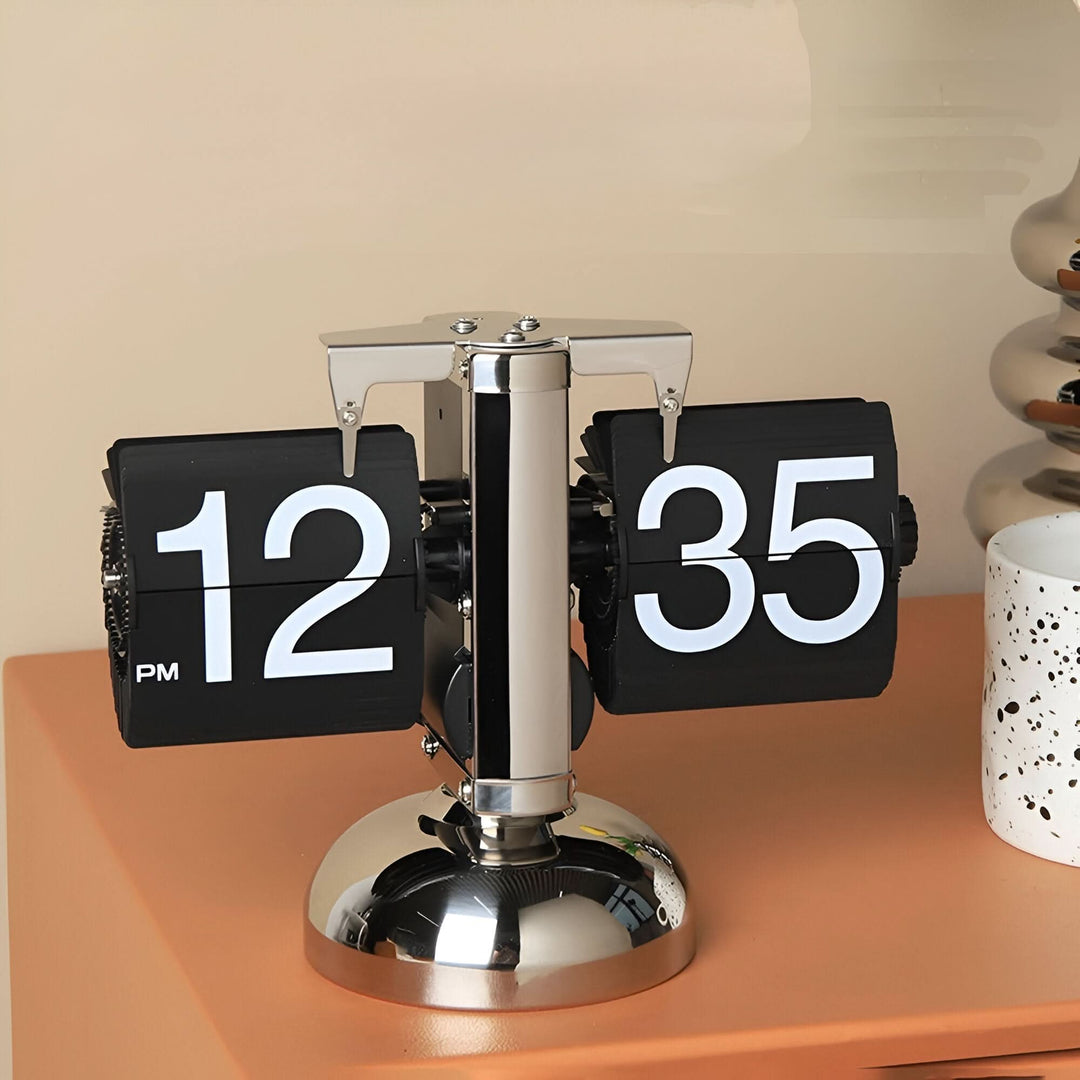 Skanto | Minimalistische Flip-Uhr automatische Retro-Tischuhr