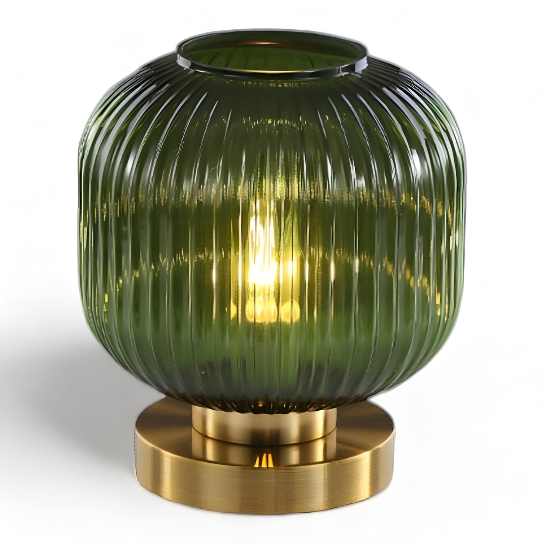 Skanto | Nordische Tischlampe mit geripptem Glas