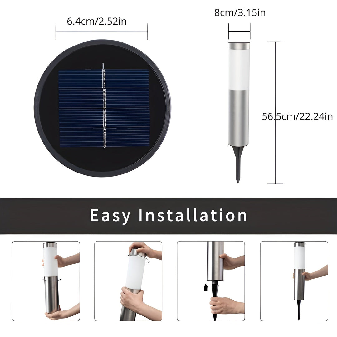 Skanto | SolarShimmer - Solar-Laterne aus Edelstahl für den Außenbereich