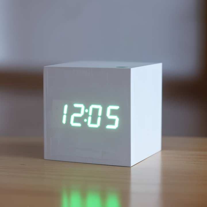 Skanto | Digitale LED-Uhr - Würfeluhr - Holzuhr