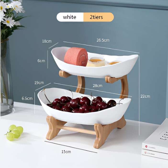 Skanto | 3-stöckige Obstschale – Moderner mehrschichtiger Snack- und Obstständer