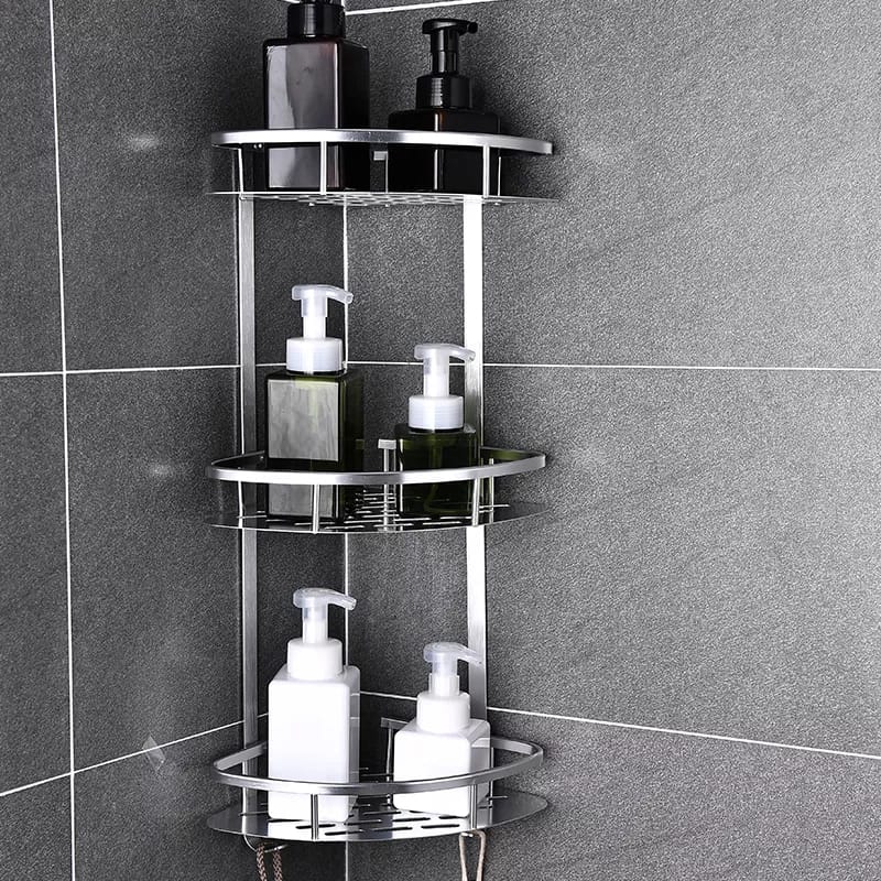 Skanto | 3-stöckiges Aluminium-Badezimmer-Eckregal