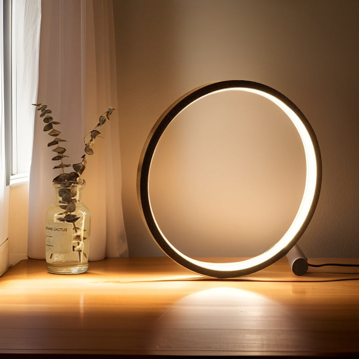 Skanto | Halo Glo Lampe – minimalistische dimmbare runde LED-Tischlampe