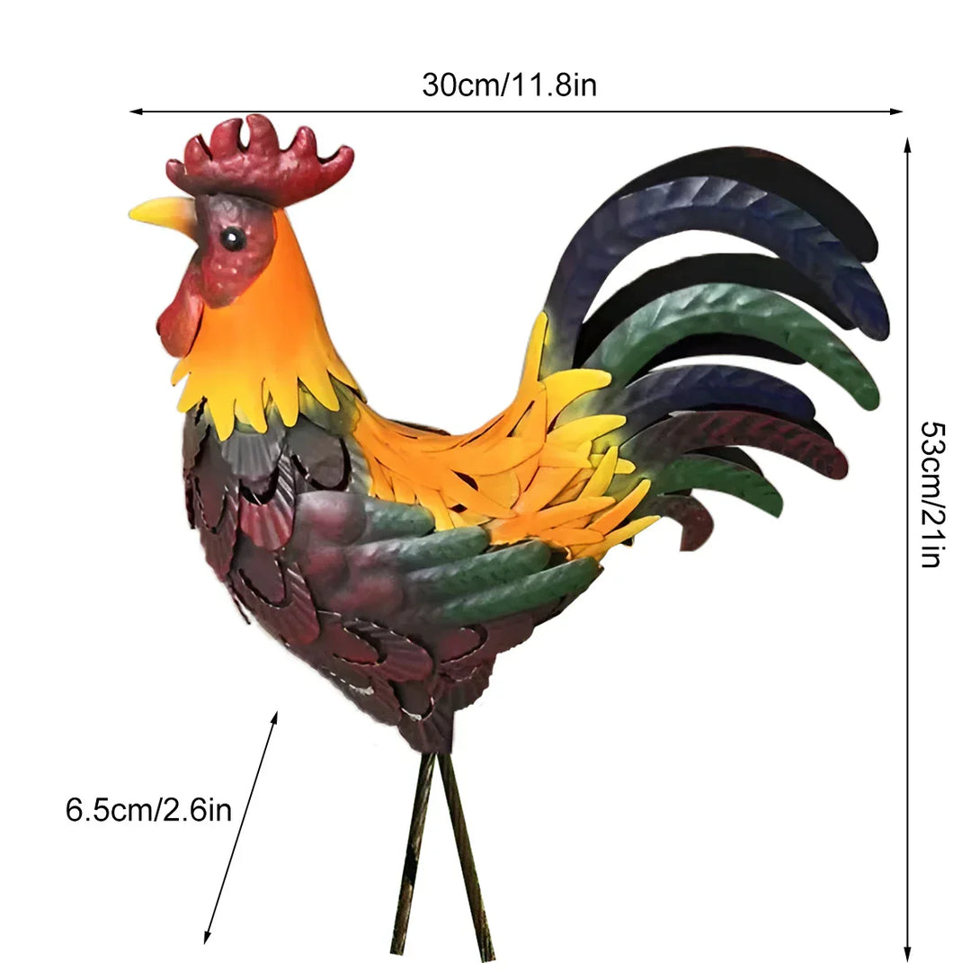 Hahn-Statue – RoosterCraft – Robustes Metall – Dekorative Kunst