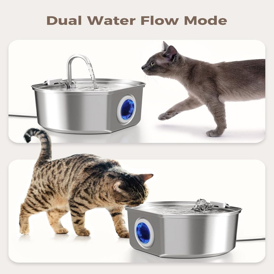 Skanto | Skanto Felindra Katzenbrunnen | Edelstahl | Fließendes Wasser für bessere Hydration | Leise & Hygienisch | 2,5 L Fassungsvermögen