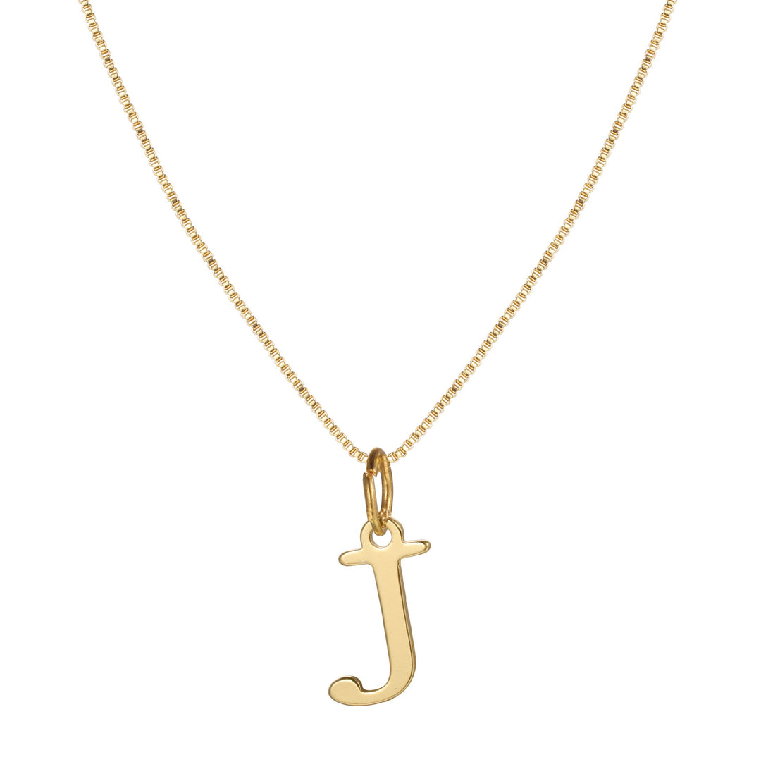 Skanto | 14k Minimale Serifen-Initialen-Halskette