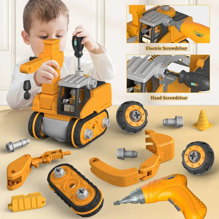 Skanto | Constructo Bau- & Spielzeugfahrzeug-Set – Lernspielzeug für Kinder (über 120 Teile)