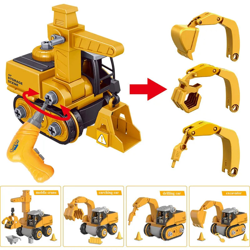 Skanto | Constructo Bau- & Spielzeugfahrzeug-Set – Lernspielzeug für Kinder (über 120 Teile)