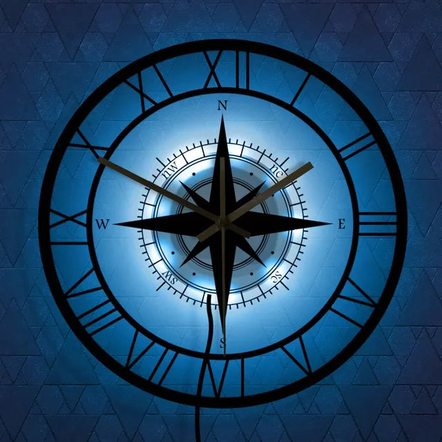 Skanto - Nautische Kompass-Wanduhr