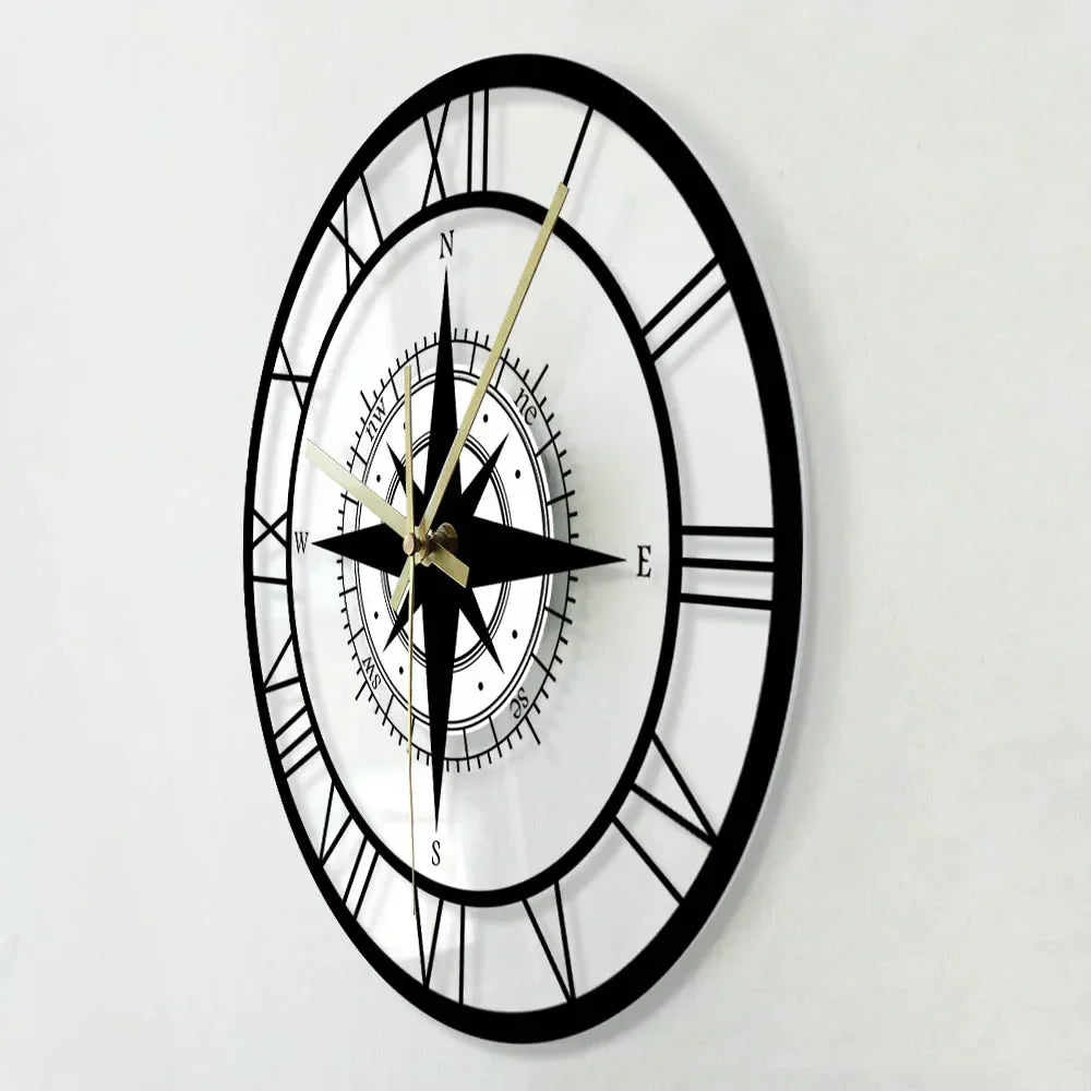 Skanto | DirectionalChart – Nautische Kompass-Wanduhr