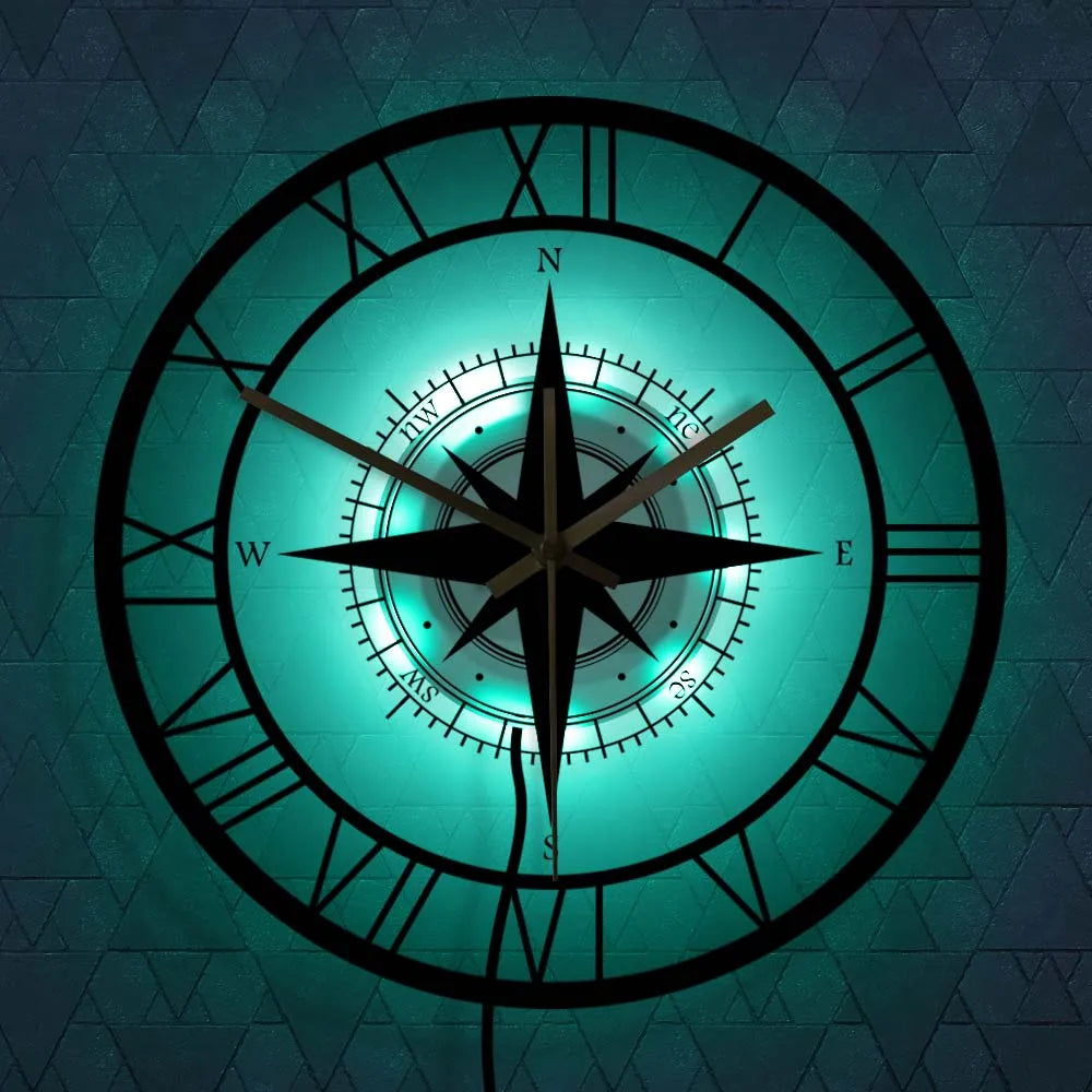 Skanto - Nautische Kompass-Wanduhr