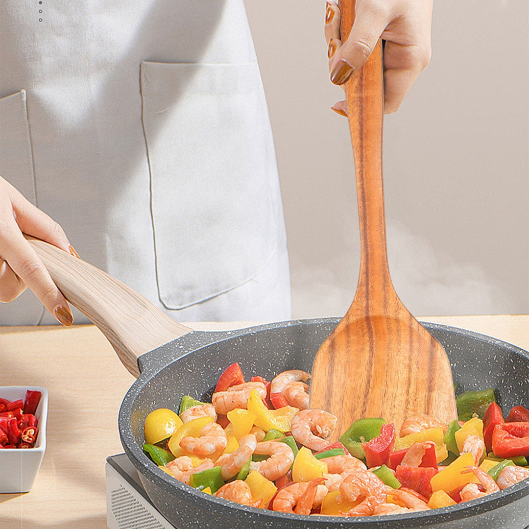 Skanto | Elegante Bio-Teakholz-Küchenutensilien-Kollektion für jeden Koch – Kratzfrei & Leicht zu reinigen