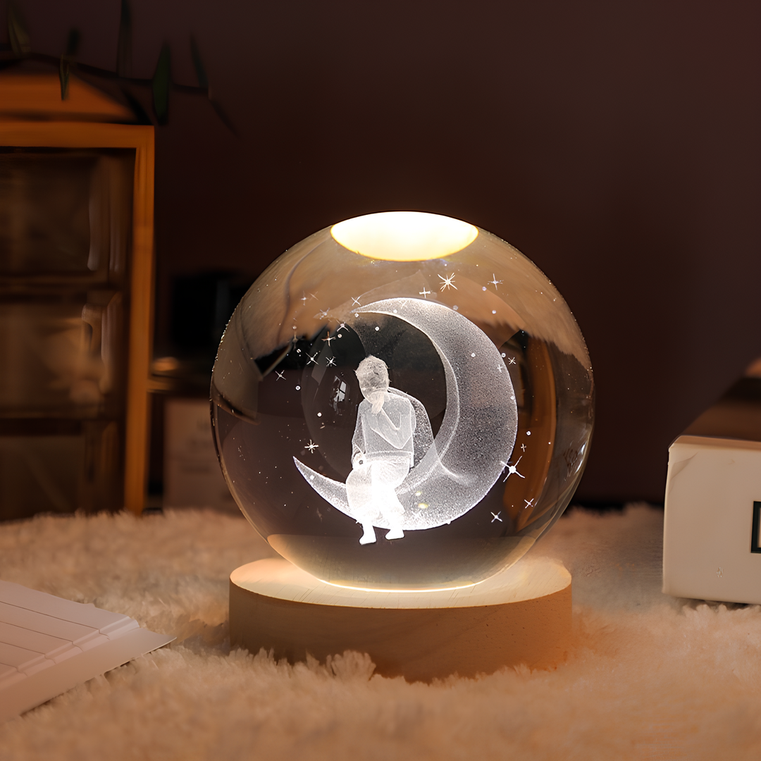 Skanto | SolarSphere – Kristall-Sonnensystem mit LED-Beleuchtung | Pädagogisches und dekoratives Geschenk