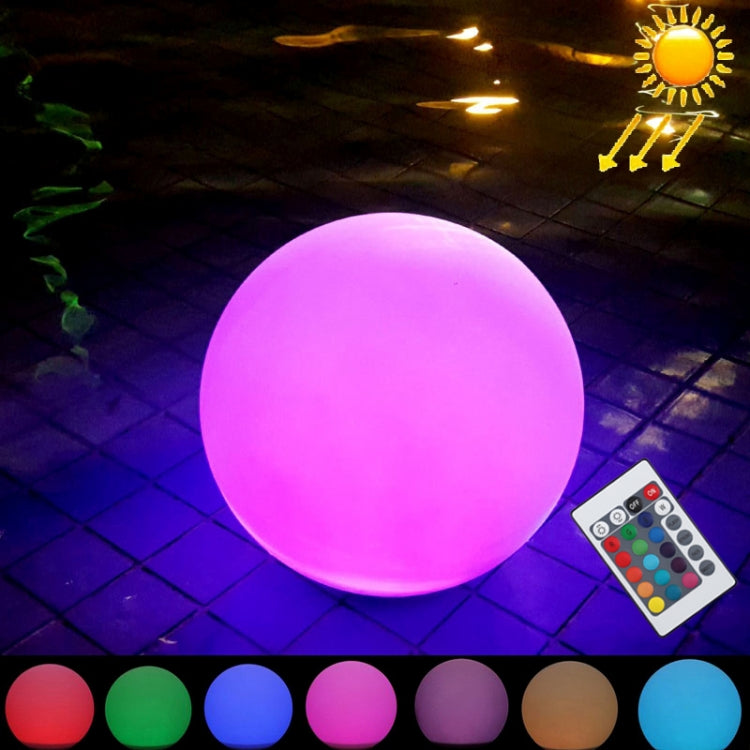 Skanto | LEH-42321 40cm Runde Kugel Solarleuchte, schwimmende Garten-LED-Leuchte mit Farbwechsel, 0.7W monokristallinem Silizium-Solarpanel & Fernbedienung (Weiß)