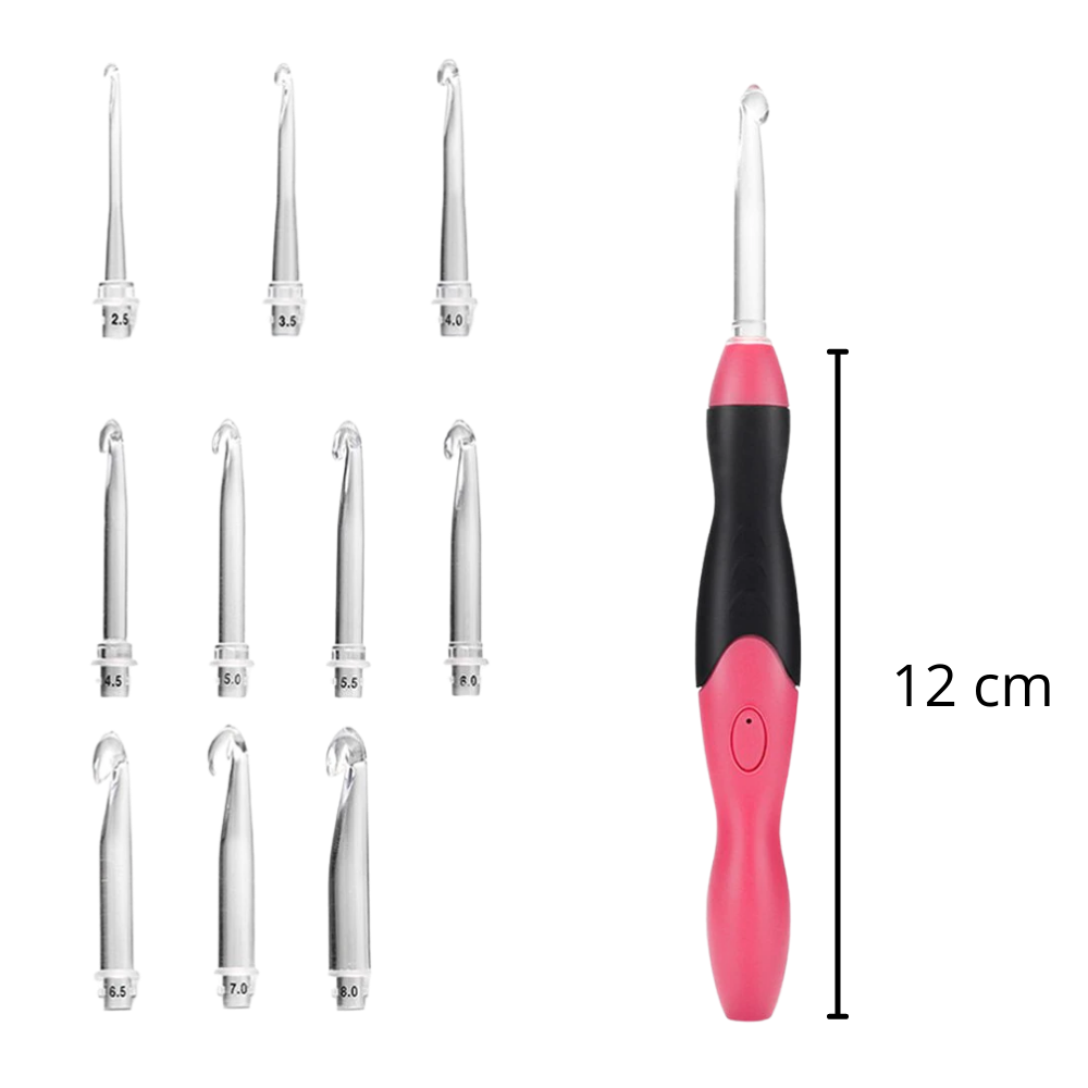 Ergonomisches LED-Häkelnadel-Set