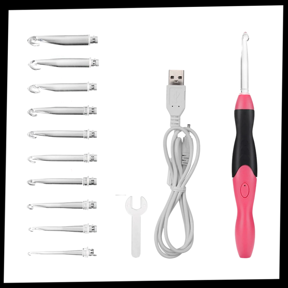 Ergonomisches LED-Häkelnadel-Set