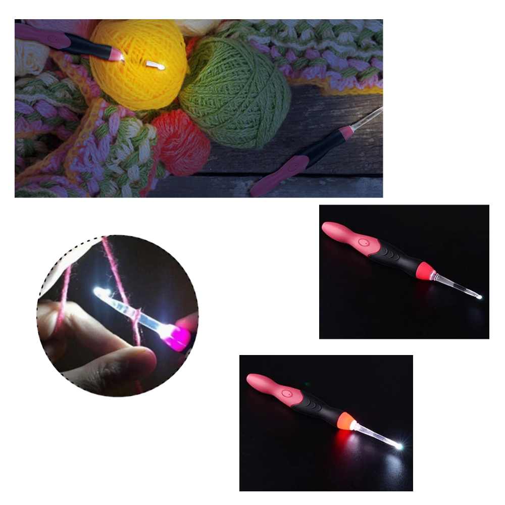 Ergonomisches LED-Häkelnadel-Set