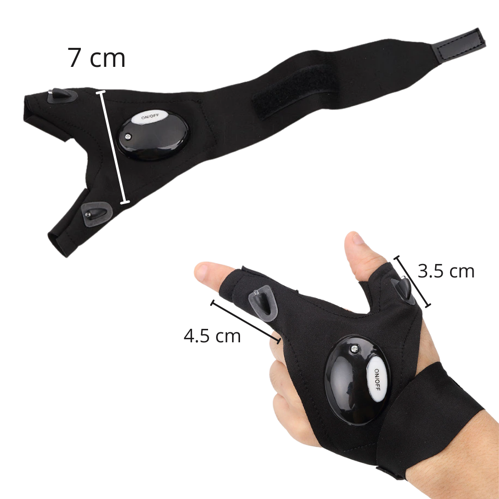 Ein Paar LED-Handschuhe mit wasserdichten Lichtern