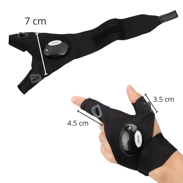 Ein Paar LED-Handschuhe mit wasserdichten Lichtern