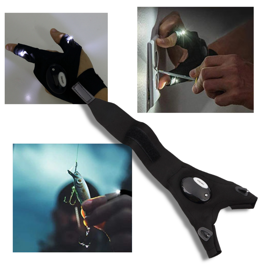 Ein Paar LED-Handschuhe mit wasserdichten Lichtern