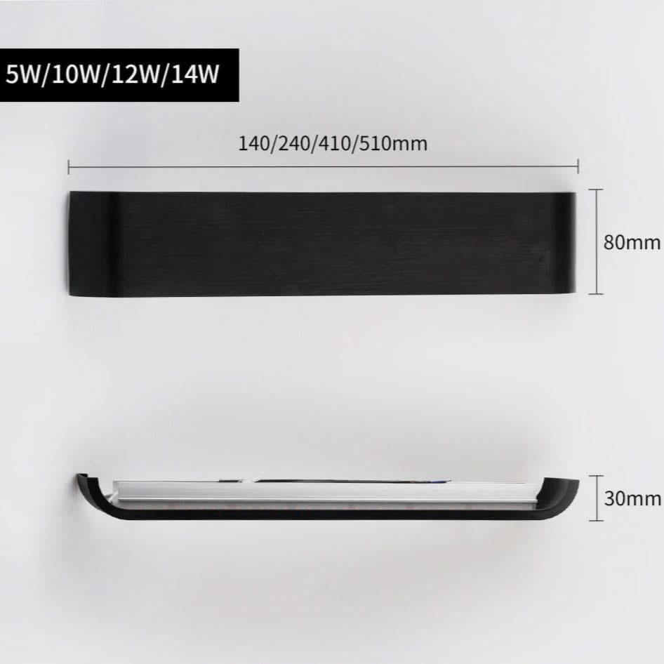 Skanto | Moderne LED-Wandleuchte – Elegantes schwarzes Aluminiumlicht