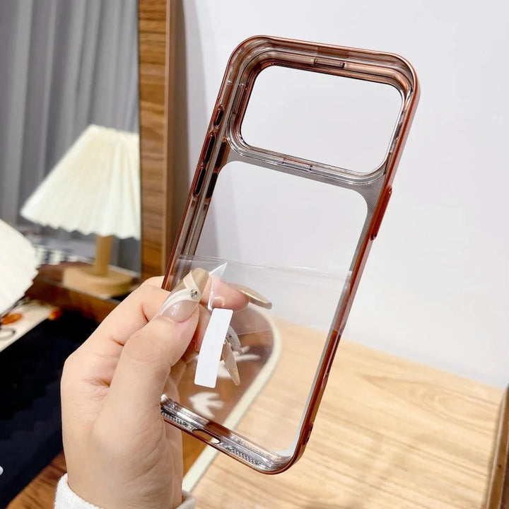 Skanto | Ultradünne iPhone 17 Hülle mit faltbarem Kameraständer und Glasschutz