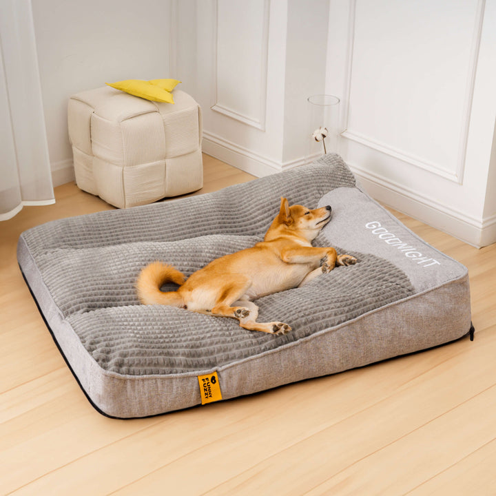 Skanto | Dickes kratzfestes Hundebett mit Rückenstütze