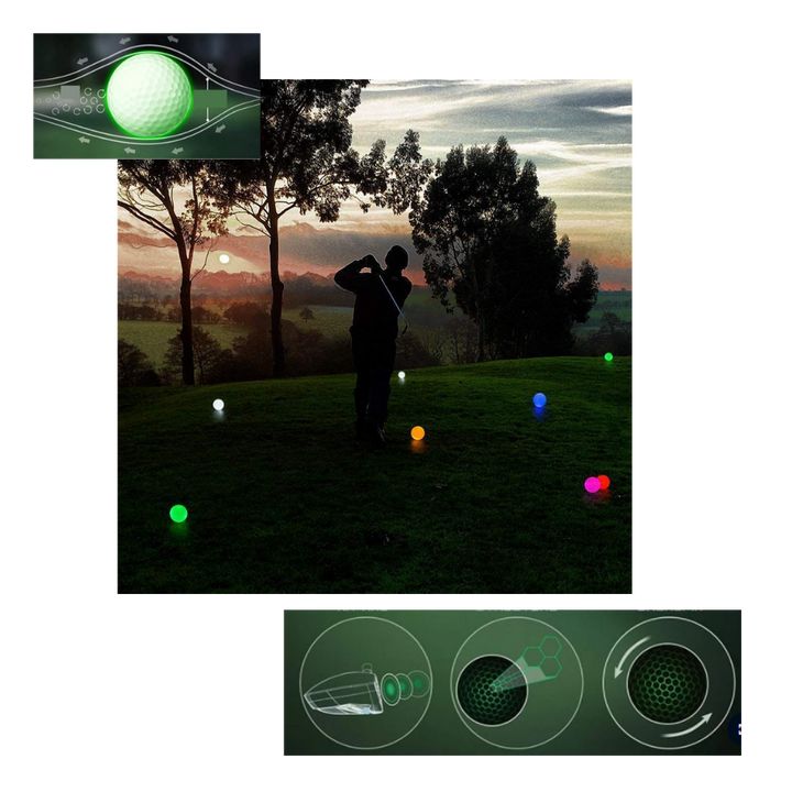 Packung mit 6 LED-Leuchtgolfbällen