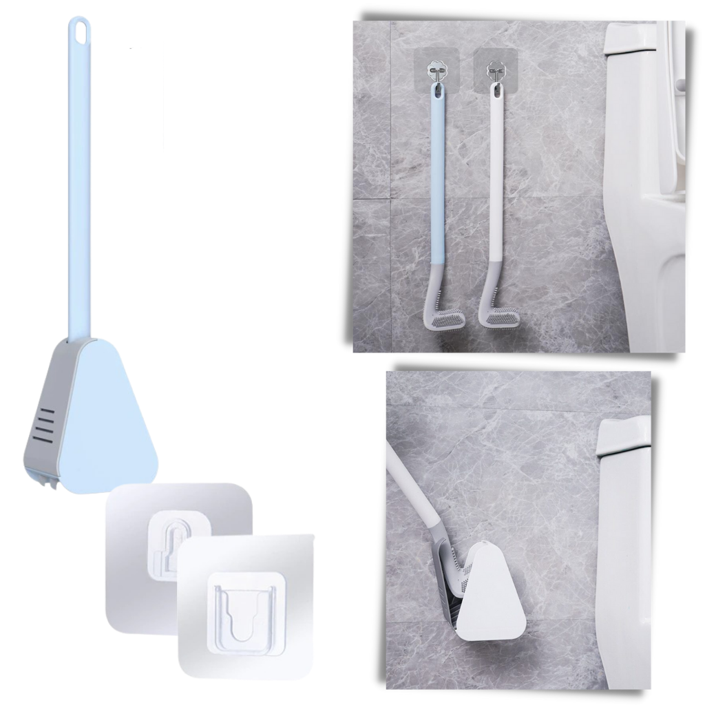 Toilettenbürste mit langem Griff und Wandhalterung